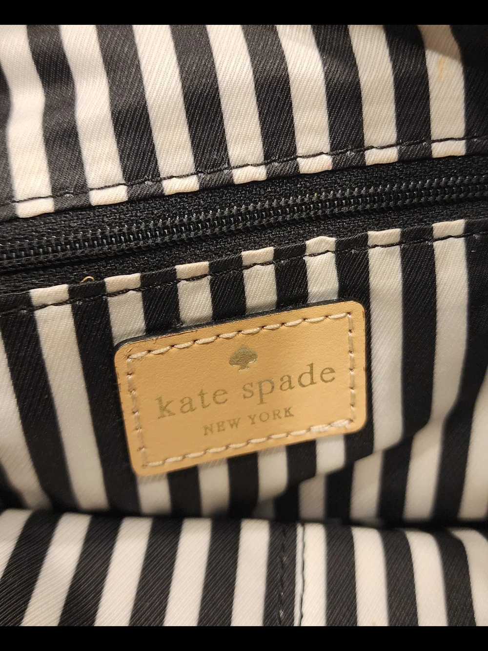 Kate Spade Cream Leather Dome Satchel with Tan Handles
